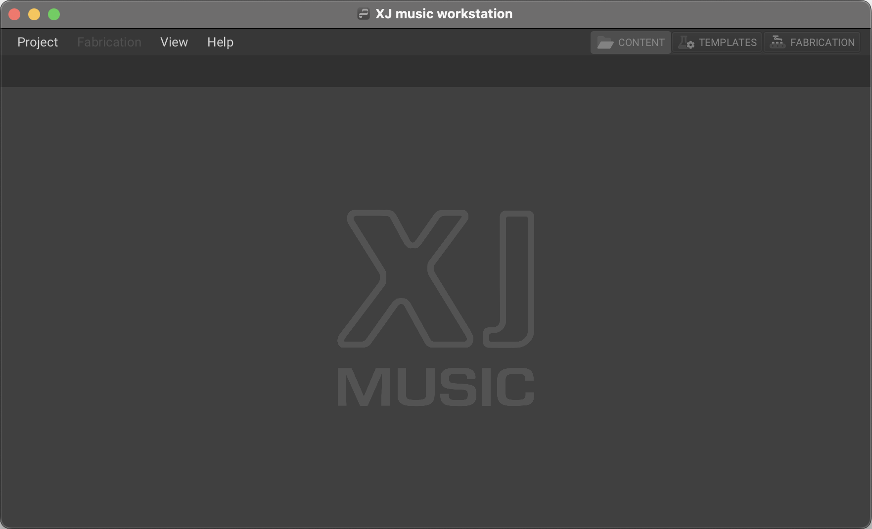 XJ music workstation first opens